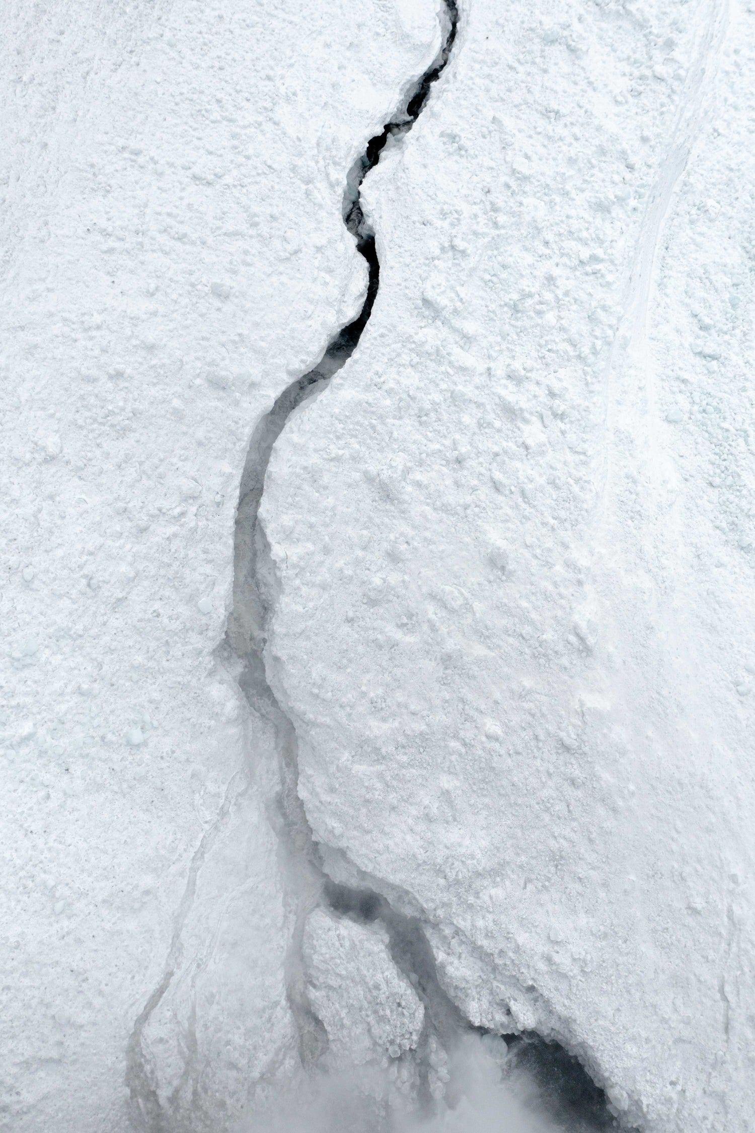 A crack in the glacier ice