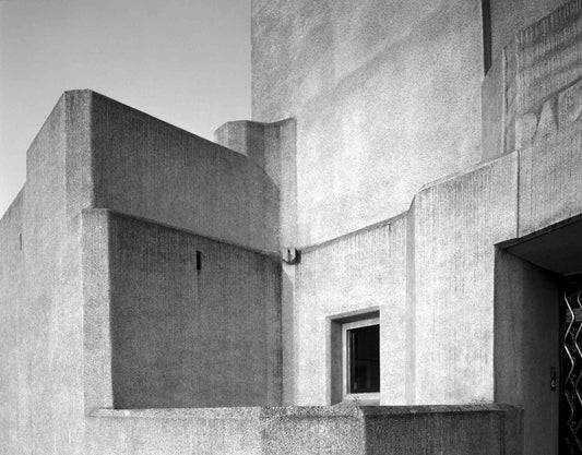The artwork 'Concrete #2' by Jildo Tim Hof showing a side view of a terraced and angular concrete building